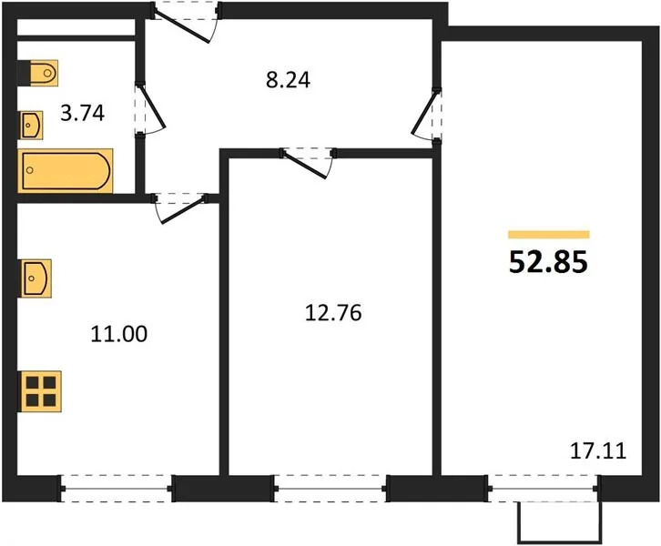 Продается квартира, 52.85 м - Фото 1