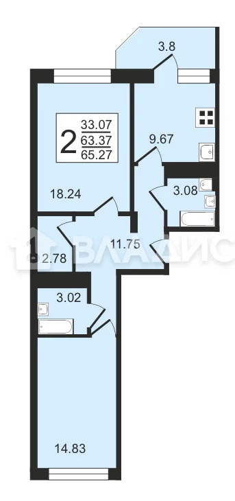 Москва, 6-я Радиальная улица, д.5к3, 2-комнатная квартира на продажу - Фото 20