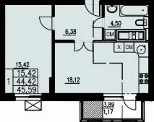 Продаю просторную квартиру 46 кв.м. в районе ул. 8 марта - Фото 1