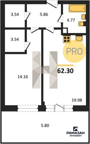Продажа квартиры в новостройке, Казань, Генерала Ерина ул. - Фото 1