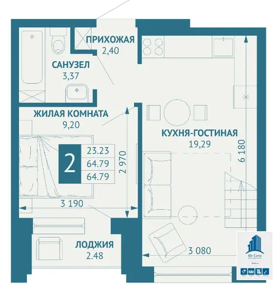 "Умное" жилье с террассами в двух уровнях. - Фото 2