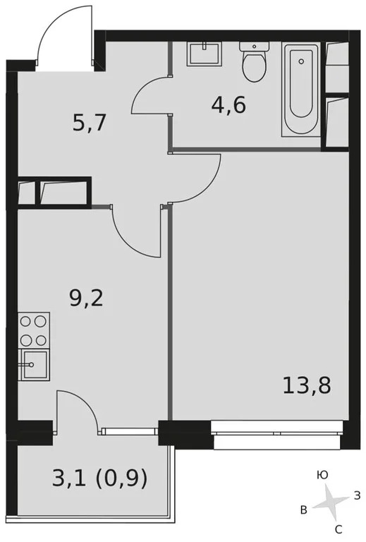 Продам 1-комн. квартиру 34.2 кв.м. - Фото 3