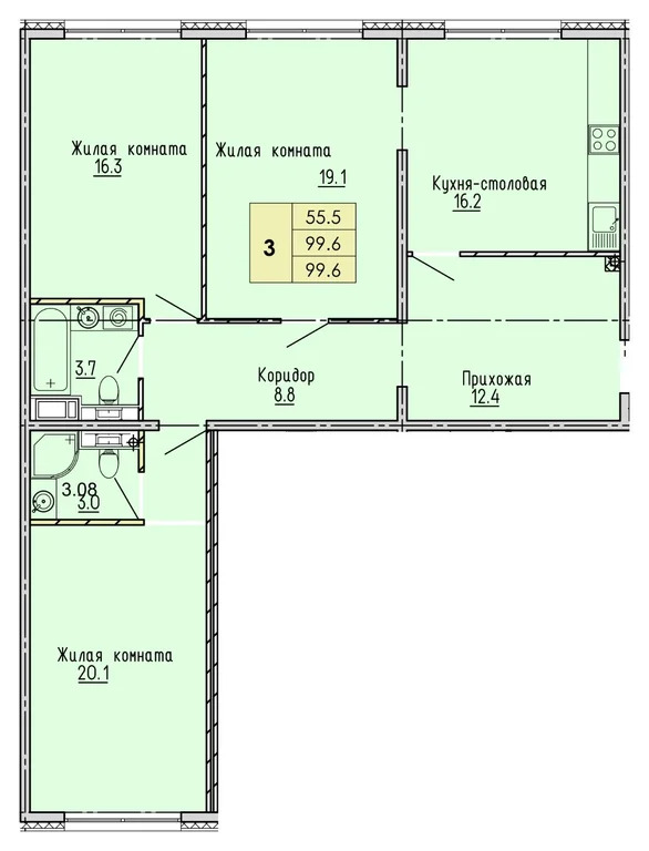 Продается квартира, 99.6 м - Фото 2