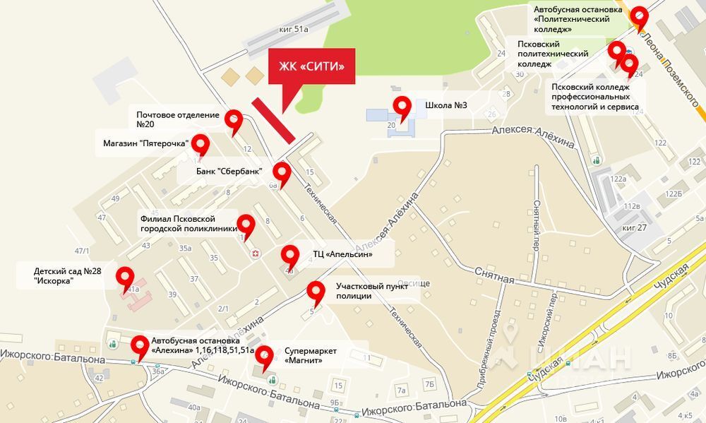 Алехина 26 псков карта