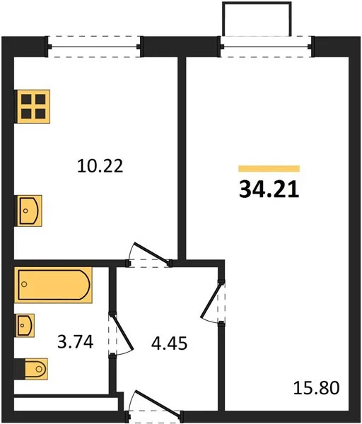 Продается квартира, 34.21 м - Фото 2