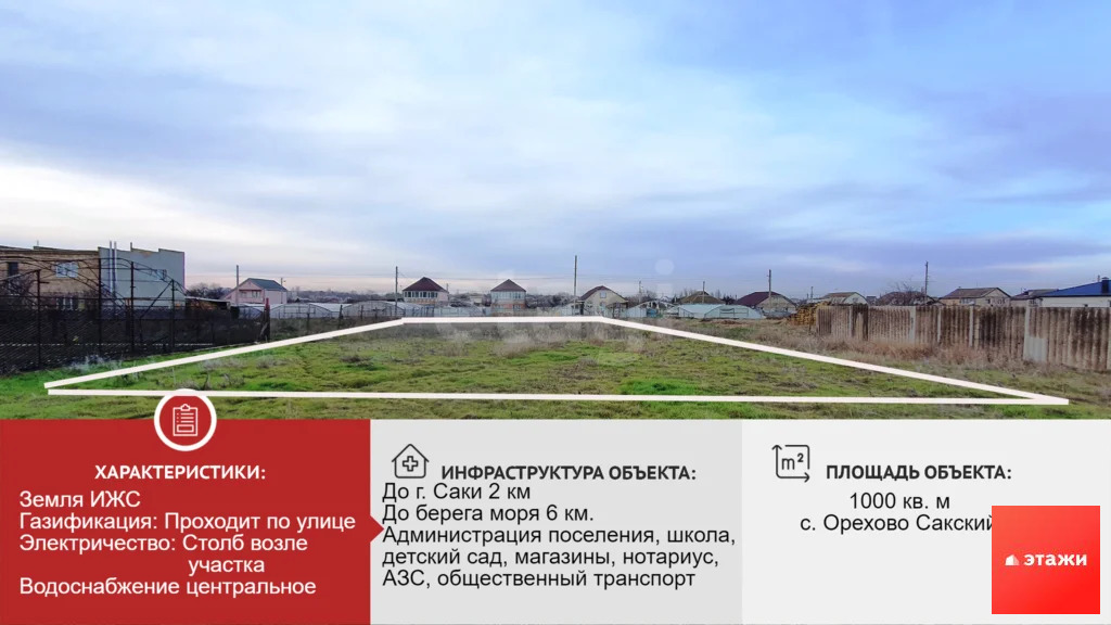 Продажа участка, Орехово, Сакский район, ул. 40 лет Победы - Фото 1