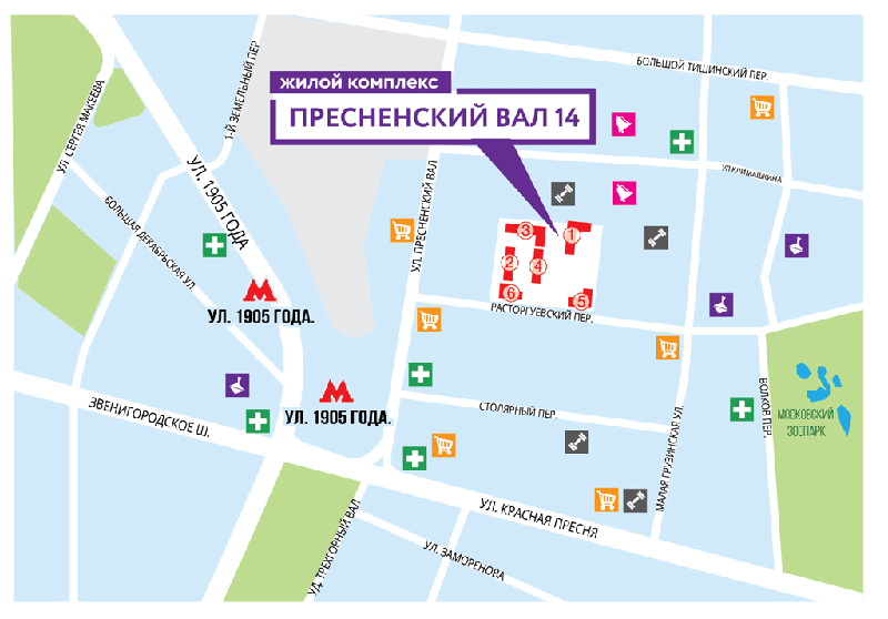 Москва краснопресненская 14 карта