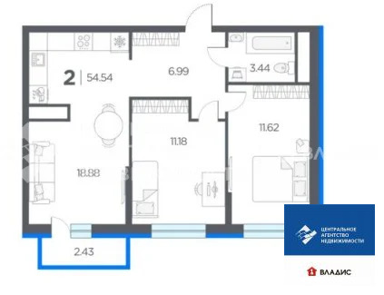 Продажа квартиры, Дядьково, Рязанский район, жилой комплекс Окские ... - Фото 8