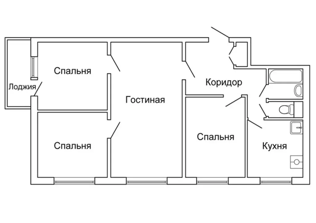 Схема 4х комнатной квартиры