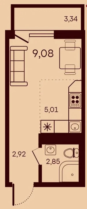 Продается квартира, 20.86 м - Фото 1