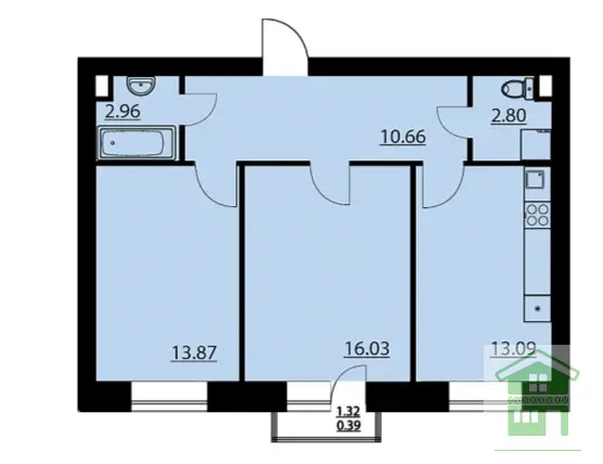 Продам 2 ком кв 59 кв м Солнечный п, Кленовая ул, д.1 - Фото 16