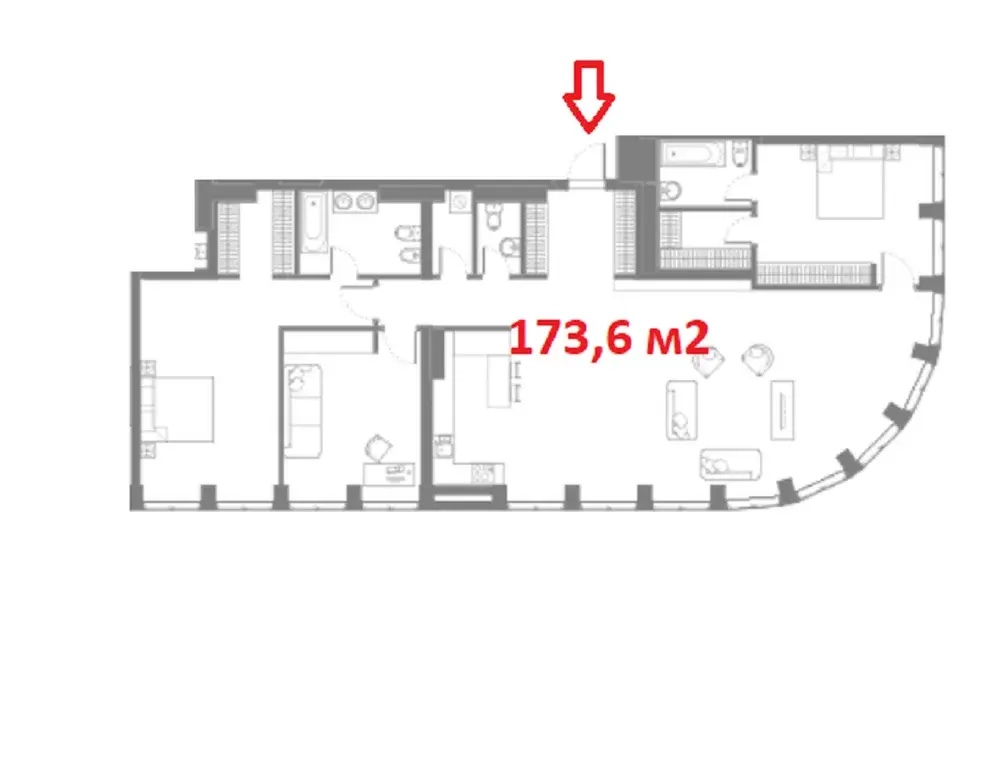 Продаются апартаменты свободной планировки, 174 м2 в ЖК «SkyView» - Фото 4