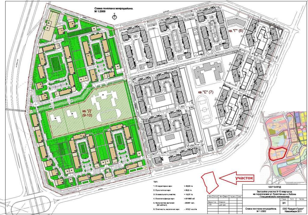 План застройки плющихинского жилмассива