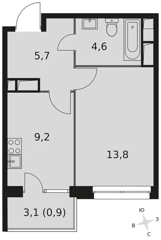 Продам 1-комн. квартиру 34.1 кв.м. - Фото 3