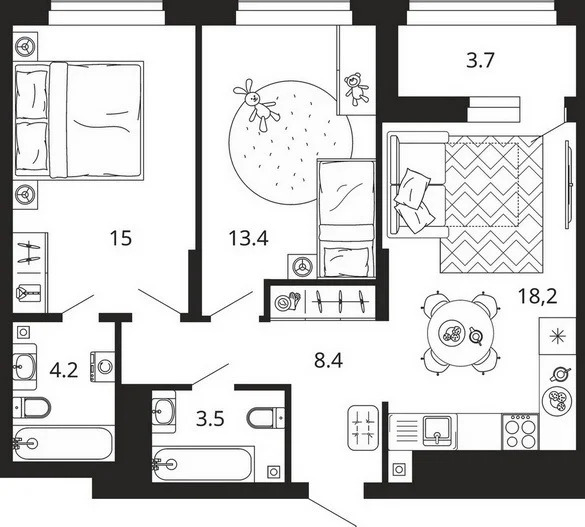 Продается квартира, 66.4 м - Фото 8