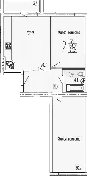 Продается квартира, 70.2 м - Фото 2