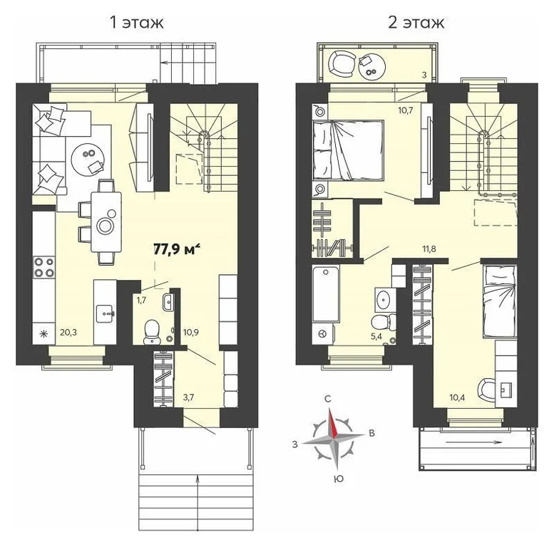 Продается квартира, 77.9 м - Фото 2