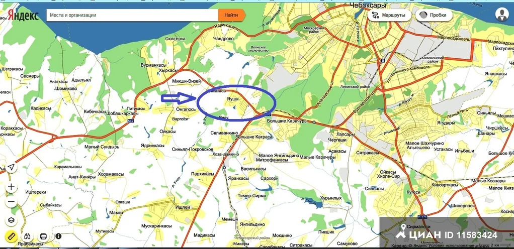 Карта местности чебоксарского района