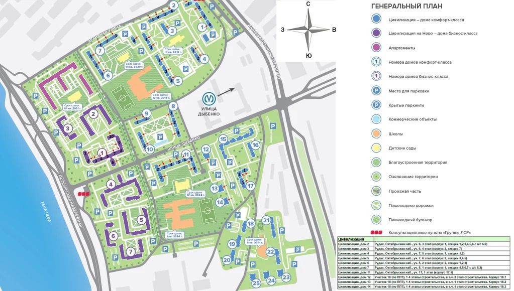 Карта строительства жилых домов спб