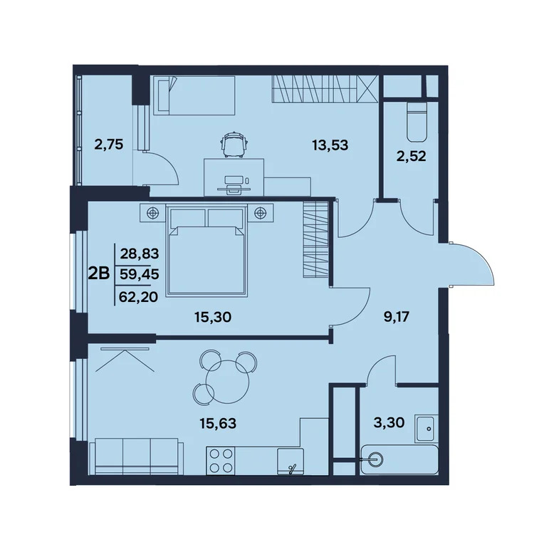 Продается квартира, 62.2 м - Фото 1