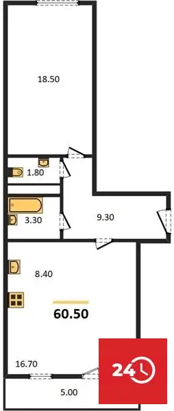 В продаже 2- комн. квартира по ул. Н. Лавровой, 17. Дом сдан. - Фото 14