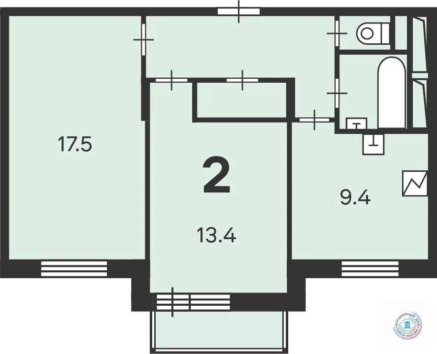 Продается квартира, 52.6 м - Фото 6