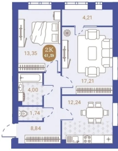 Продается квартира, 61.59 м - Фото 5