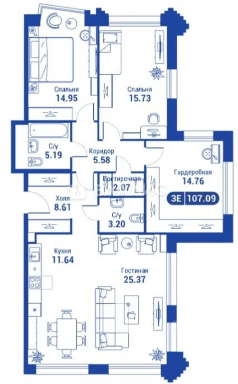 Москва, улица Годовикова, д.11к4, 3-комнатная квартира на продажу - Фото 11