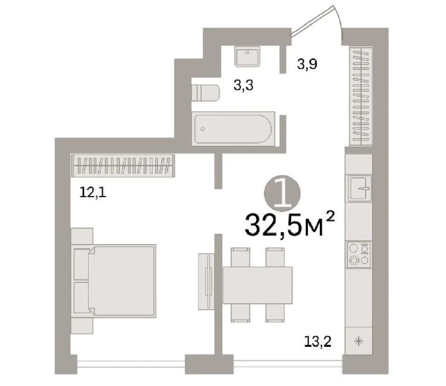 Продается 1-комн. квартира 32.5 м2 в новостройке - Фото 4