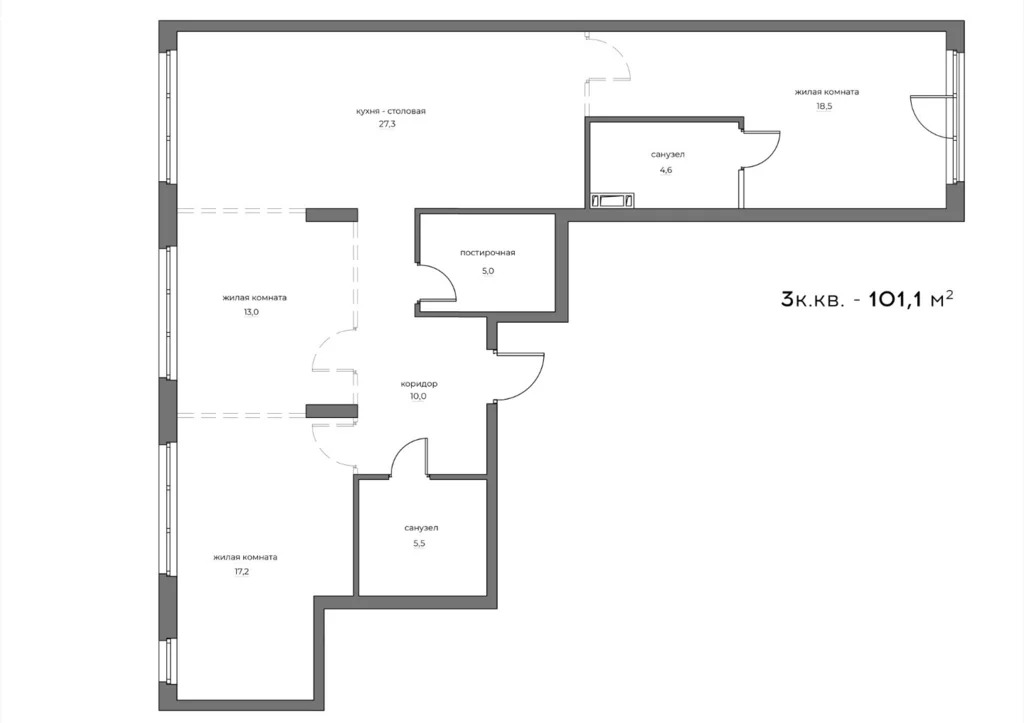 Продается квартира, 101.1 м - Фото 1