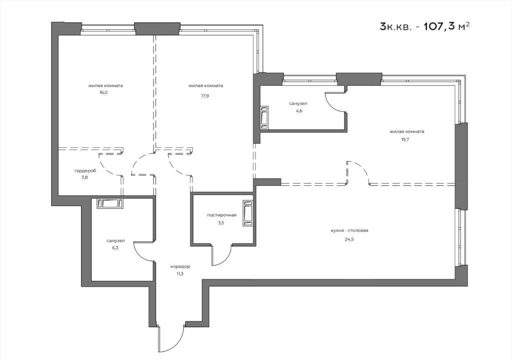 Продается квартира, 107.3 м - Фото 8