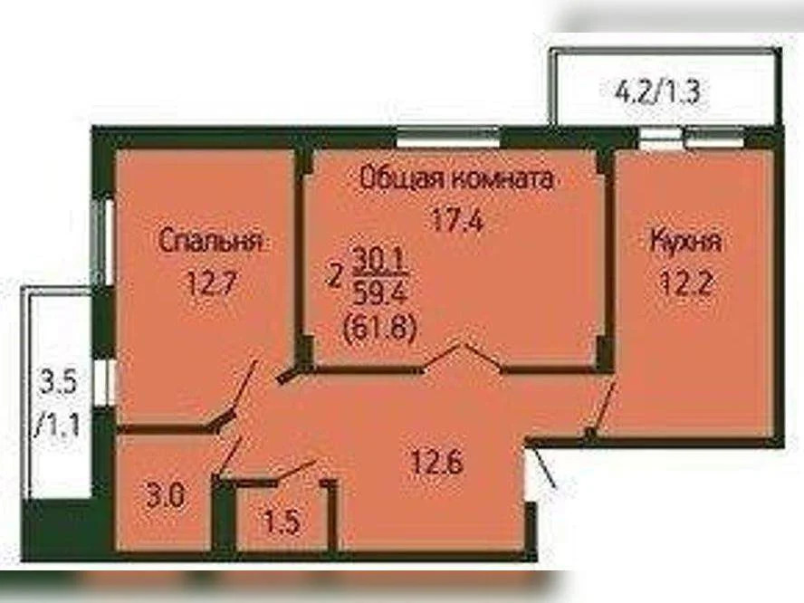 Продается 2-комн. квартира 61.7 кв.м. - Фото 4