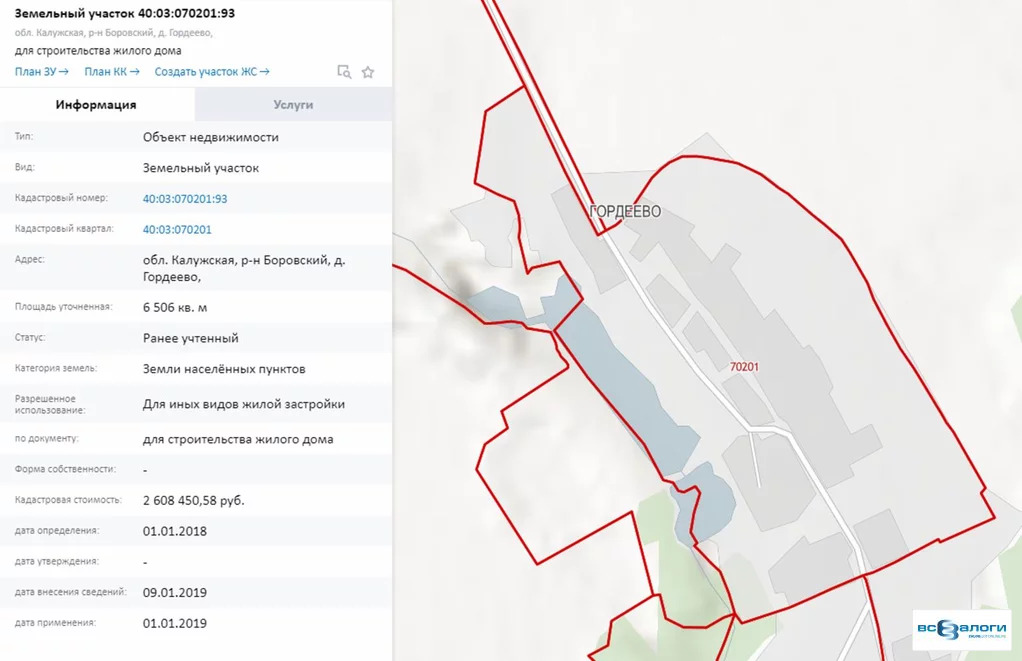 Кадастровая карта боровского района