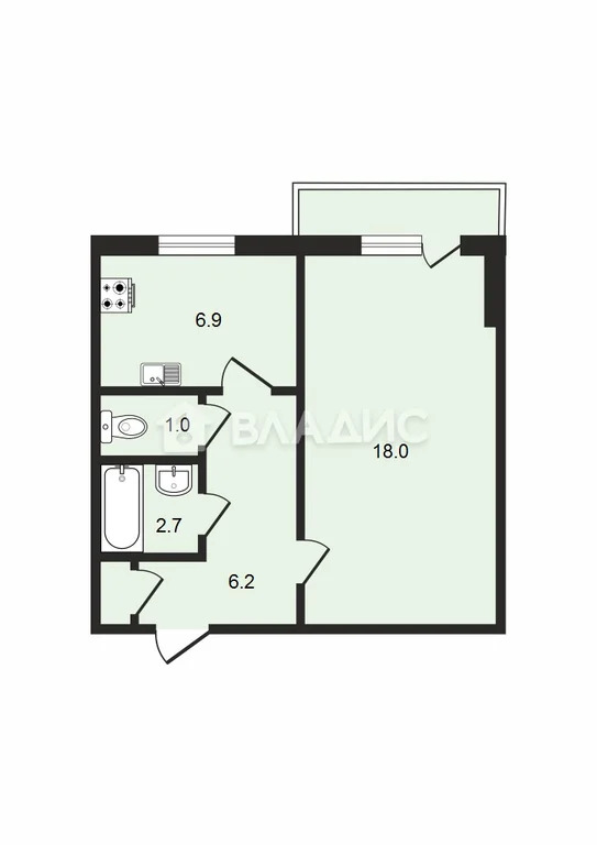 Санкт-Петербург, Будапештская улица, д.88к3, 1-комнатная квартира на ... - Фото 24