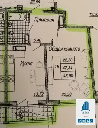 ЦМР Продаю 1к.кв. по ул.Октябрьская, 181 - Фото 2