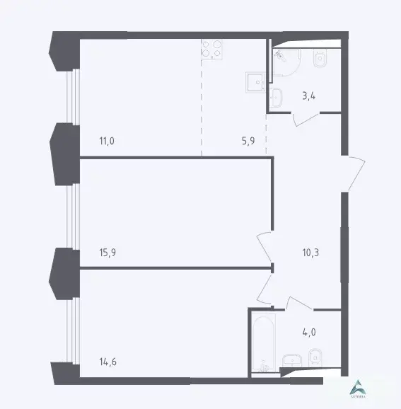 Продаётся 2-комн. квартира, 65,1 кв. м. - Фото 3