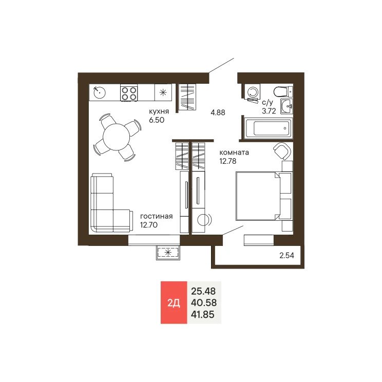 Продается квартира, 41.85 м - Фото 1