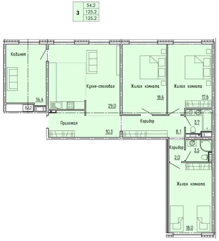 Продается квартира, 92.6 м - Фото 4