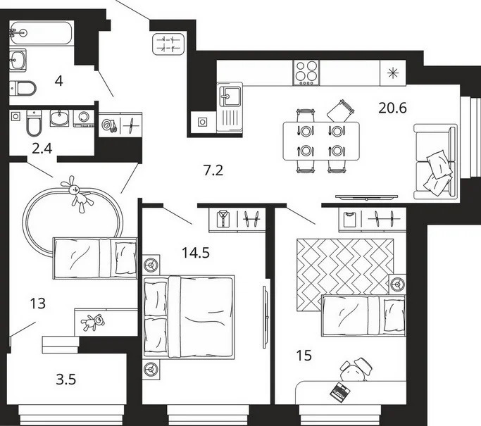 Продается квартира, 80.2 м - Фото 8