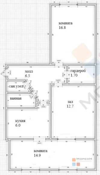 3-я квартира, 76.60 кв.м, 1/5 этаж, ФМР, Ковалёва ул, 7800000.00 ... - Фото 19