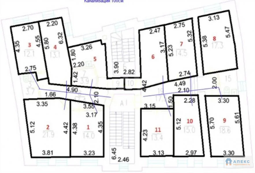 Продажа помещения пл. 202 м2 под офис,  м. Трубная в жилом доме в ... - Фото 6