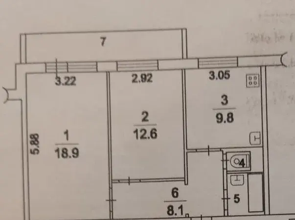 2 комнатная квартира в Домодедово, Кутузовский проезд, д.12 - Фото 17