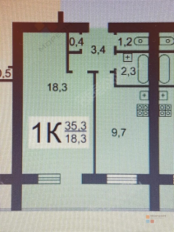 1-я квартира, 33.70 кв.м, 11/11 этаж, Карасунский округ, Селезнёва, ... - Фото 7