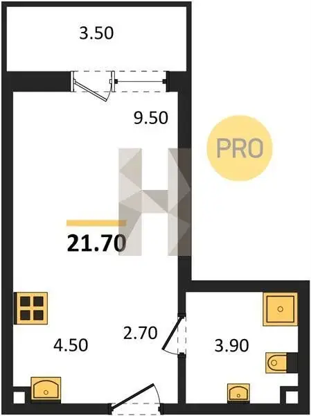 Продаётся Студия 21,7 м2 в новом ЖК - Фото 4