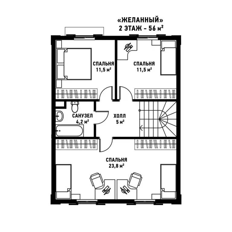 Дом 120 кв.м. в 15 км от Москвы КП Медная подкова - Фото 42