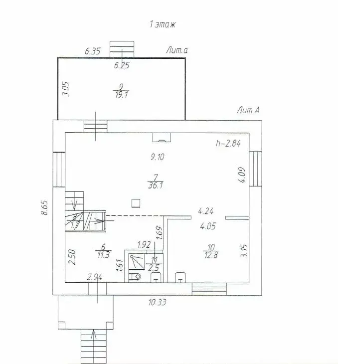 Дом 210м2 плюс мансарда 65м2 4 этажа с центр.коммуникациями - Фото 46