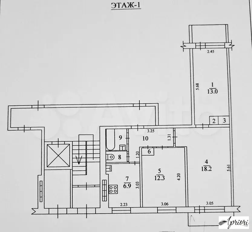 3-к. квартира, 60,3 м, 1/9 эт. Щёлково Талсинская д 6 - Фото 2