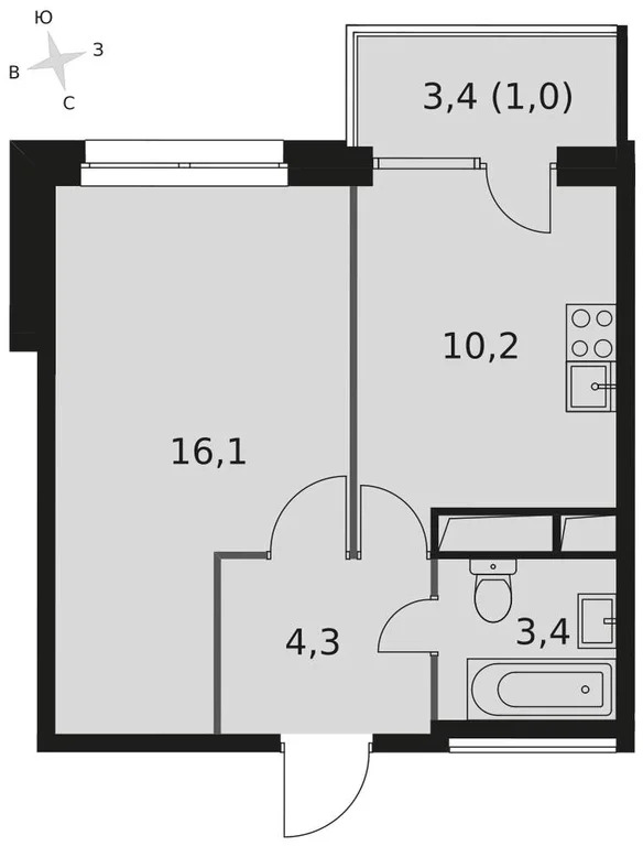 Продам 1-комн. квартиру 35.4 кв.м. - Фото 3