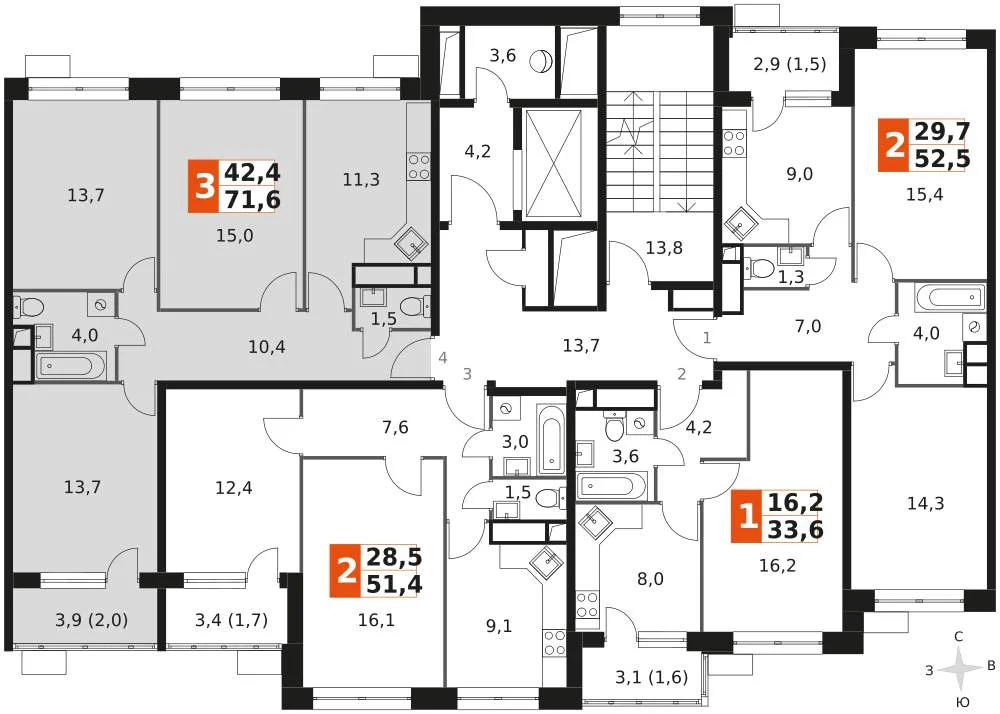 Продам 3-комн. квартиру 71.5 кв.м. - Фото 1