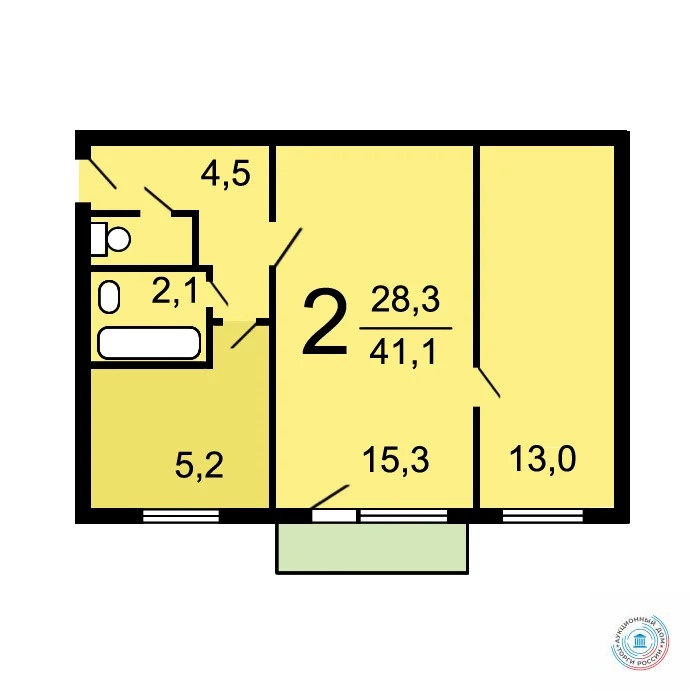 Продается квартира, 41.9 м - Фото 0